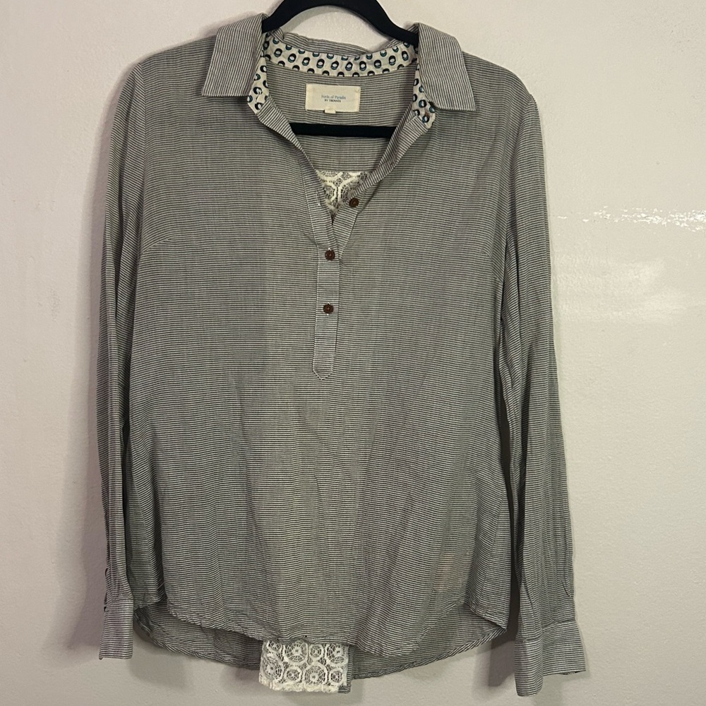 Birds of Paradise By Trovata Striped Button Down